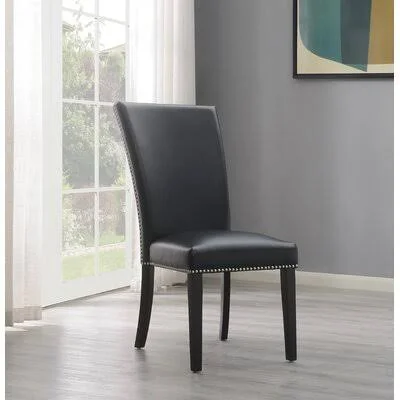 Parsons Chair Red Barrel Studio Upholstery Color: Black