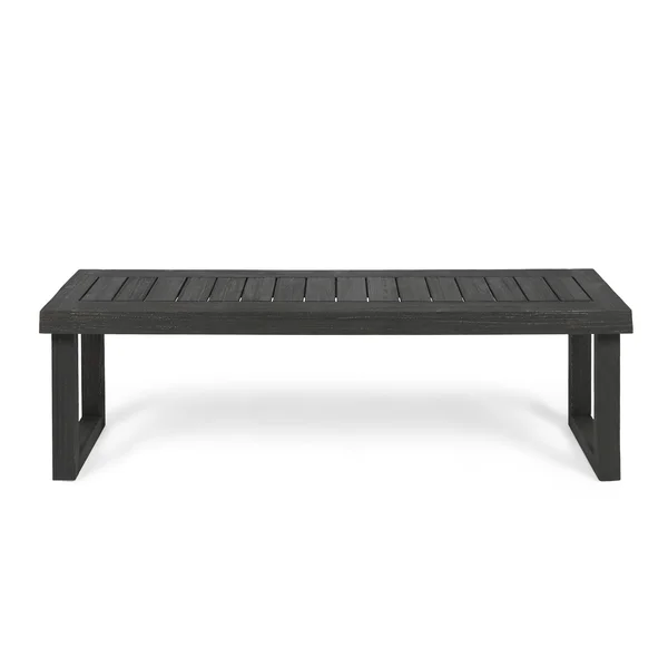 60&& Charcoal Gray Contemporary Rectangular Outdoor Bench