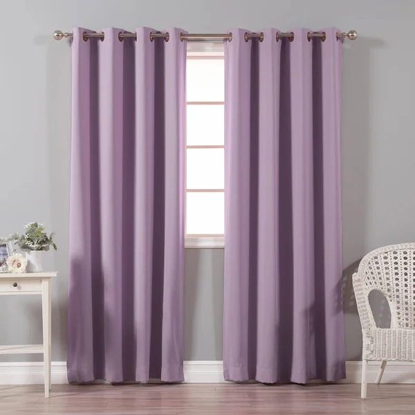 Best Home Fashion - Inc. Solid Blackout Thermal Grommet Curtain Panels Size: 120x22 L x 52x22 W, Color: Lavender
