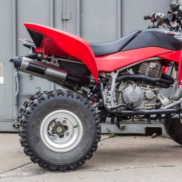 HMF Racing Brushed Performance Full System Exhaust for Honda TRX 400EX 99-14 End Cap- Turn-Down-Black