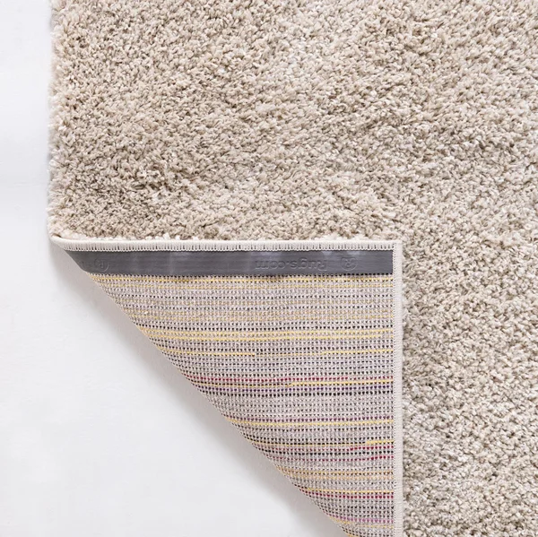 Soft Solid Shag Oatmeal Beige 5 ft Square Area Rug