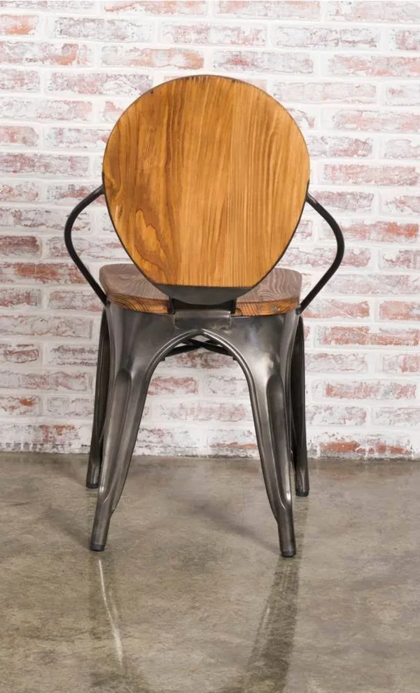Fine Mod Imports Metal Dining Chair - Walnut