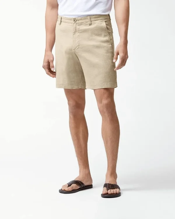 Tommy Bahama Men's Beach Linen 8-Inch Shorts - Stone Khaki - Size 38