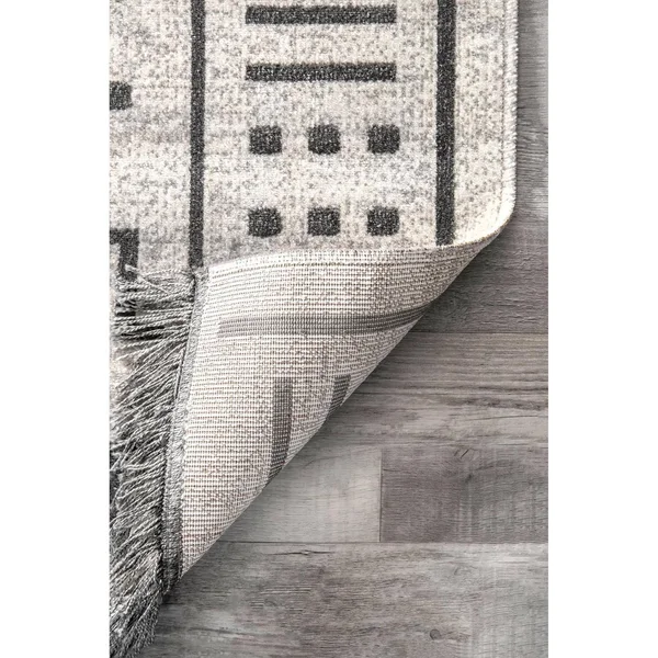 nuLOOM Rugs Outdoor Tribal Cora Light Gray 6& 7x22 x 9& Area Rug