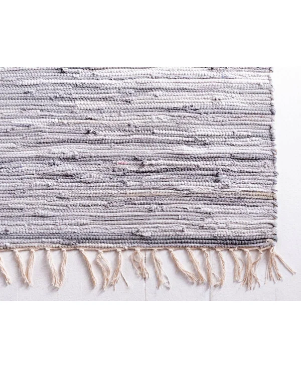 Unique Loom Striped Chindi Cotton Rug - Gray (9& 0 x 12& 0)