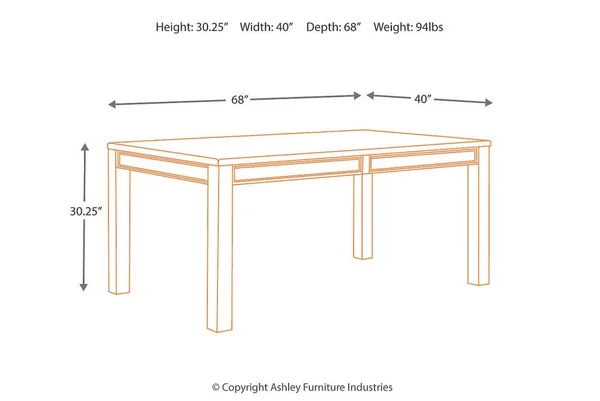 Ashley Furniture Gavelston Rectangular Dining Room Table - D532-25
