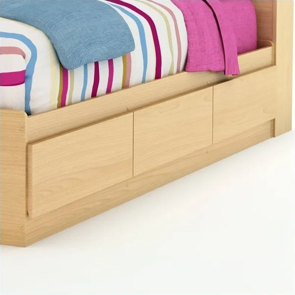 Libra Mate&s Bed with 3 Drawers South Shore - Twin, Natural Maple