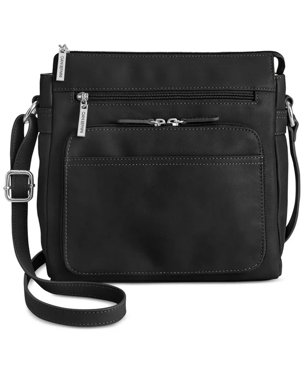Giani Bernini Handbag - Nappa Front Zip Crossbody - Black