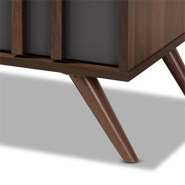 Bowery Hill Gray and Walnut Finished Wood 6-Drawer Bedroom Dresser