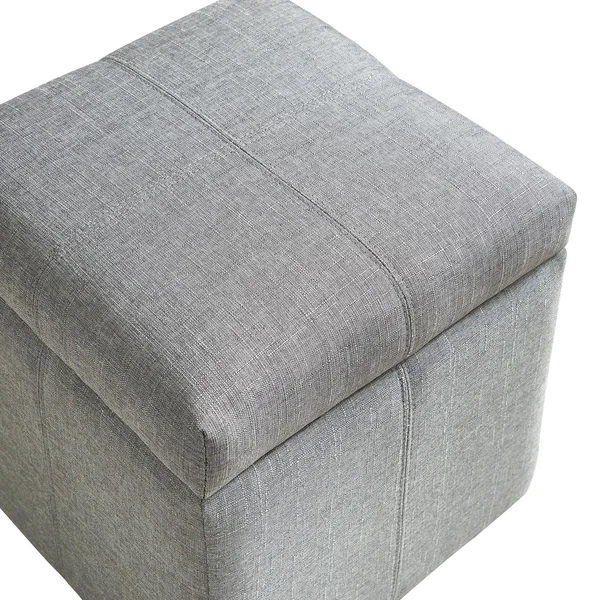 19.25x22 Gray and Black Transitional Square Storage Ottoman - 33876210