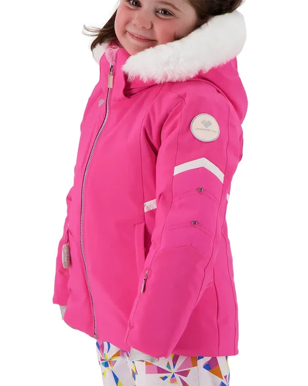 Obermeyer Girls& Katelyn Jacket with Faux Fur - 2 - Pink Pwr