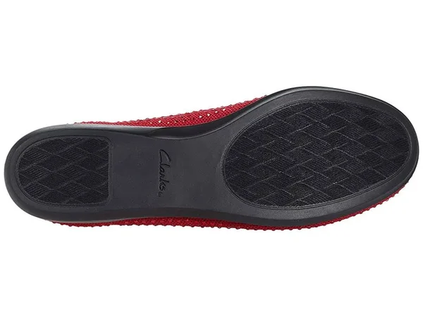 Clarks Carly Dream Women's Shoes Red Knit/Sparkles : 6.5 B - Medium