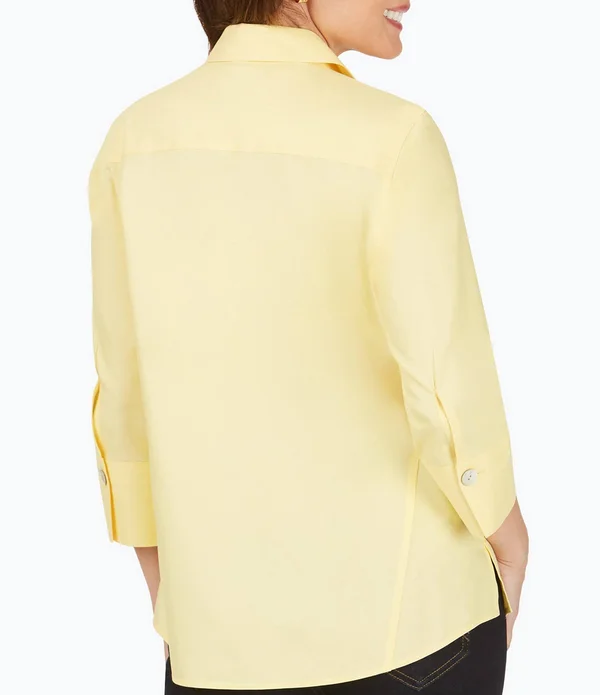 Foxcroft Paityn Solid Pinpoint Oxford Non-Iron Shaped Button Front Point Collar Shirt, Womens, 14, Almond Tart