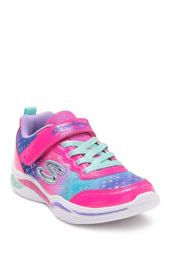 Skechers Girls& S Lights Power Petals Painted Daisy Sneaker