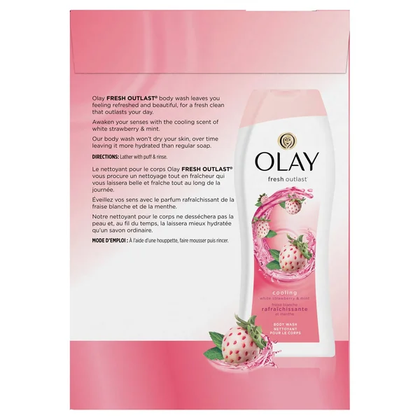 Olay Body Wash - Cooling White Strawberry & Mint, Twin Pack - 2 pack, 16 fl oz body washes