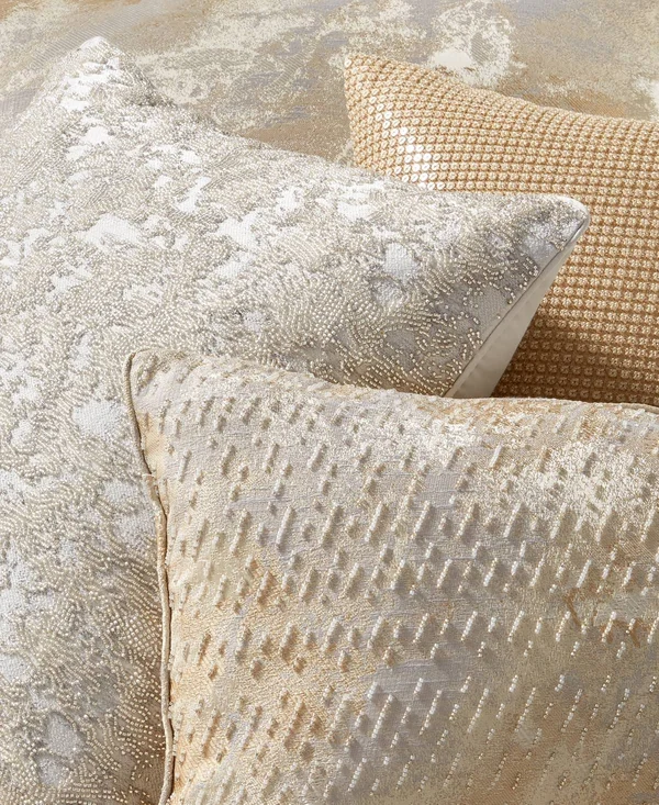 Hotel Collection Metallic Stone Full/Queen Duvet Cover Gold/Silver