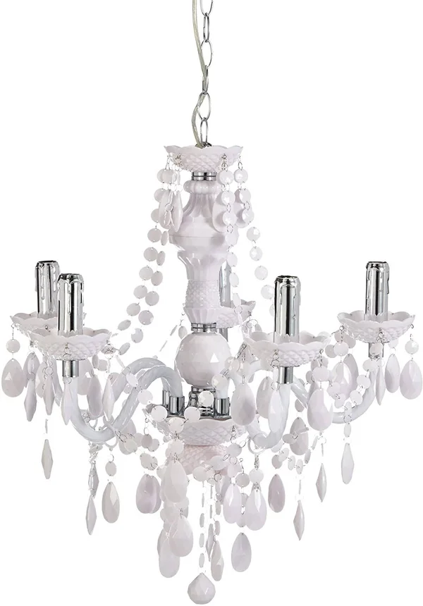 Reality R1107-01 Luster Chandelier with Chrome, White