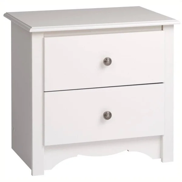 Home Square 3 Piece Set with Dresser Chest and Nightstand in White