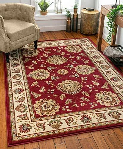 Sultan Sarouk Grey Oriental Area Rug Persian Floral Formal Traditional Area Rug 7& x 9& Easy Clean Stain Fade Resistant Shed Fre