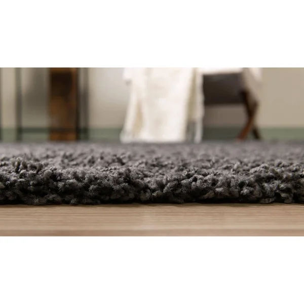 5&x8& Solid Shag Rug Graphite Gray - Unique Loom