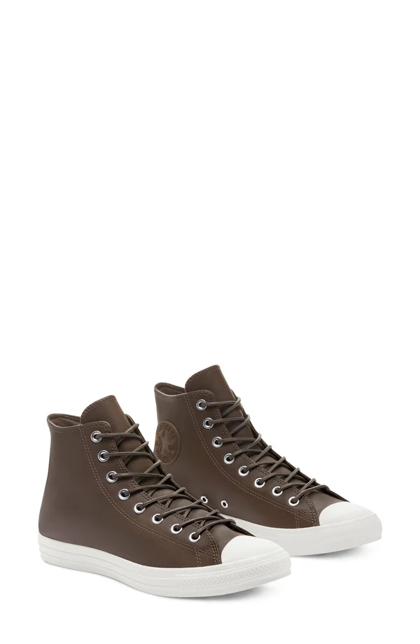 Converse Color Leather Chuck Taylor All Star High Top (Brown Size 3.5) Unisex Leather Shoes