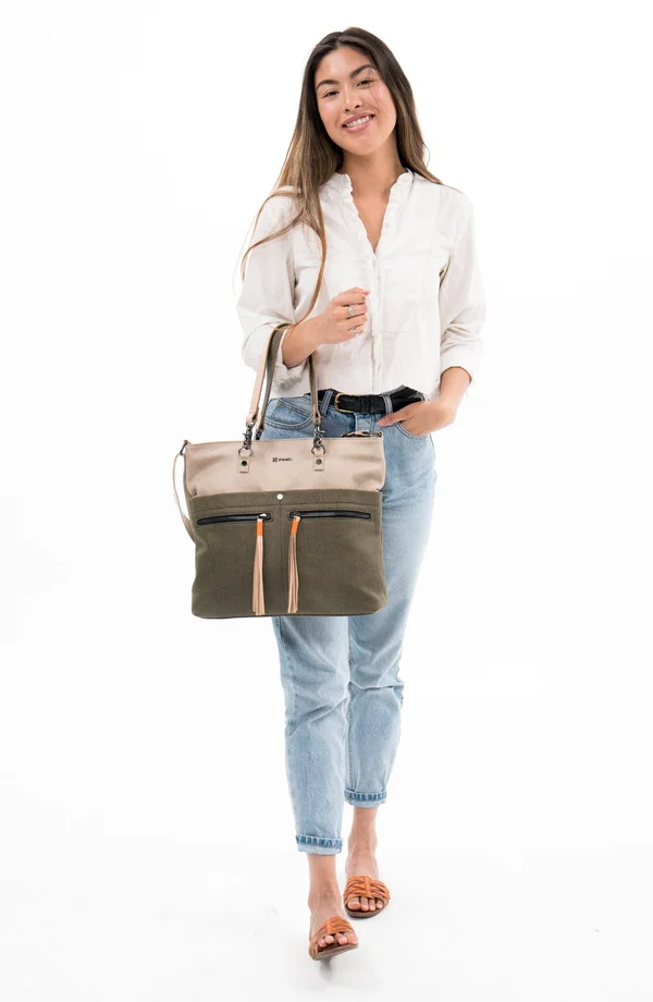 Sherpani Women's Faith Ethos Cotton Satchel, Size: One size, Beige