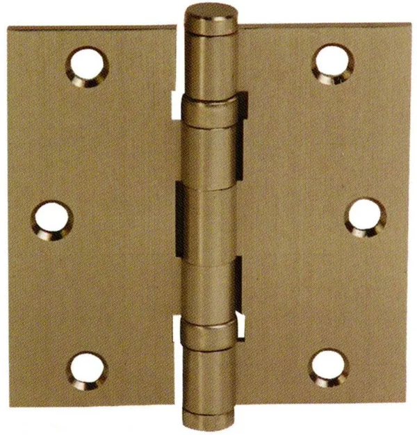 Emtek 96413PVD 3.5x22 x 3.5x22 Solid Brass Square Corner Ball Bearing Mortise Hinge - Pair - Lifetime Polished Brass