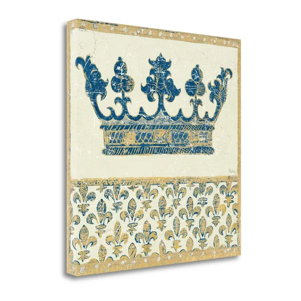 Regal Crown Indigo and Cream by Meloushka Designs, 24x22 x 24x22 Fine Art