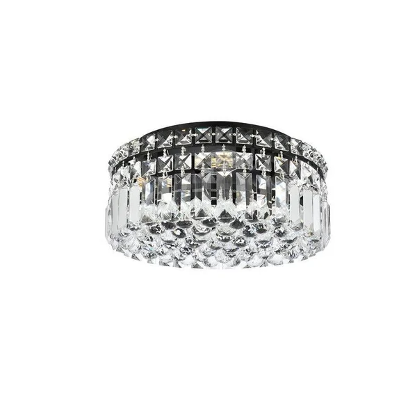 Somette Lausanne 4-Light Royal Cut Crystal/ Chrome Flush Mount