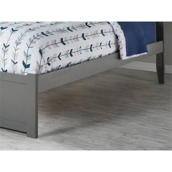 Bowery Hill Solid Wood Mates King Bed with Storage Drawers in Gray