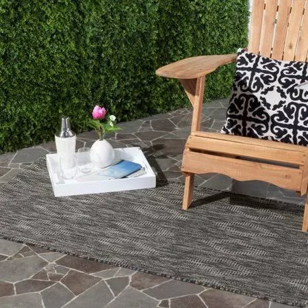 Wrought Studio Lefferts Black Indoor/Outdoor Area Rug - Size: 8& x 11&