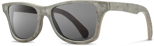 Shwood Canby Stone Sunglasses - White Slate - Grey Polarized