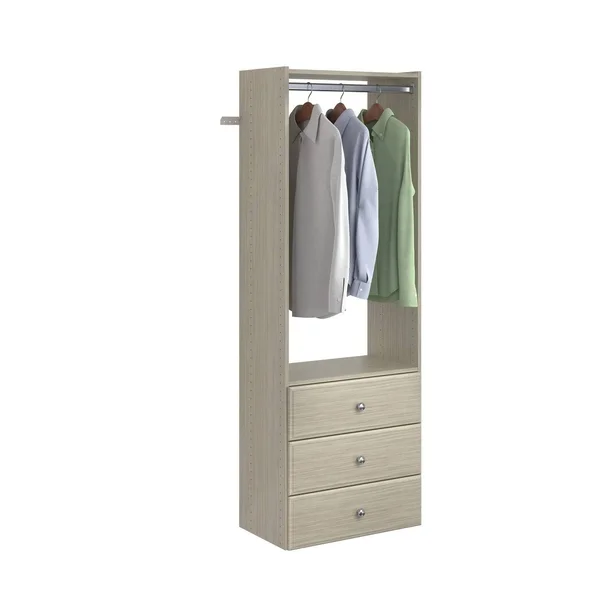 Easy Track PH32 25-1/8x22 Wide Elite Closet Organizer System with Three - White
