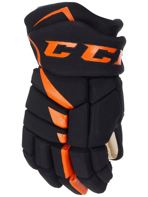 CCM Jetspeed FT485 Hockey Gloves - Junior - Black/Orange - 11.0x22