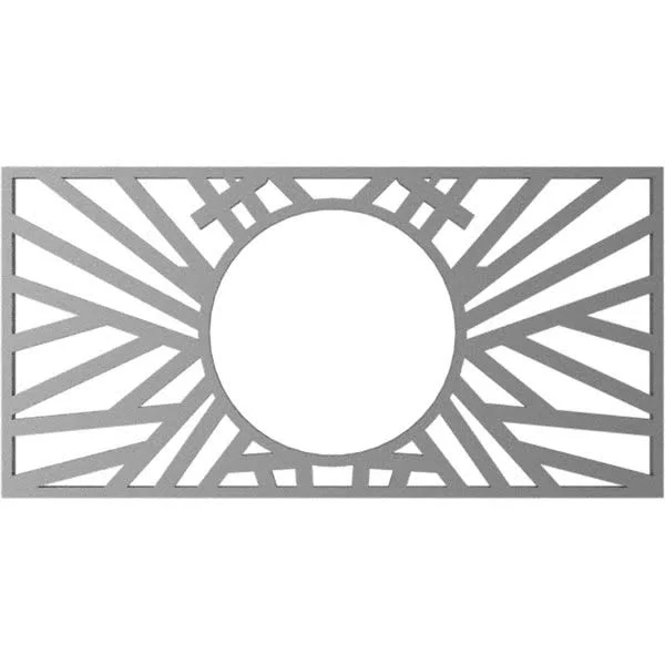 Ekena Millwork CMPP40X20HOSBL 40x22W x 20x22H x 14 3/4x22ID x 1x22P Hoover Architectural Grade PVC Pierced Ceiling Medallion, Bl