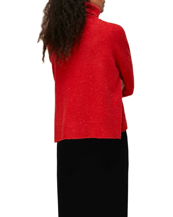 Whistles Women's Wool Turtleneck Sweater - Red - Size L