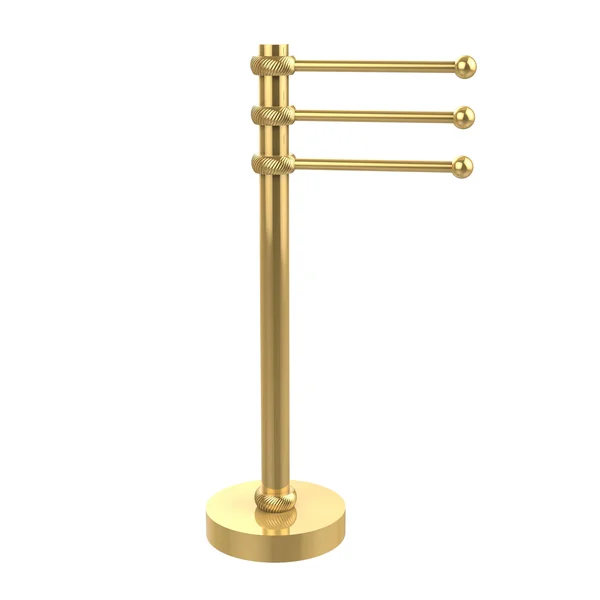 Allied Brass Vanity Top 3 Swing Arm Guest Towel Holder with Twisted Accents - Satin Chrome