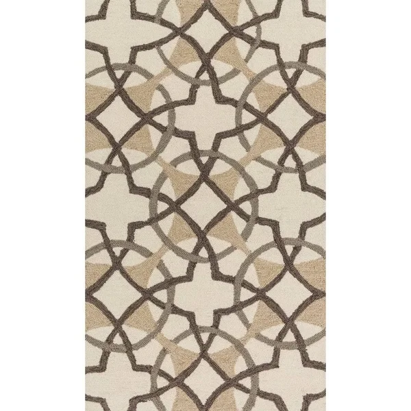 Alexander Home Valentina Hand-Hooked Floral Area Rug - Ivory/Teal 3&6x22 x 5&6x22