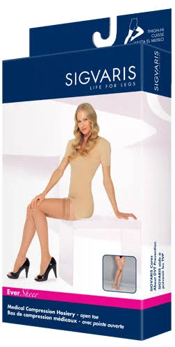 Sigvaris - EverSheer, 20-30 mmHg, Thigh High Open Toe-Medium Long