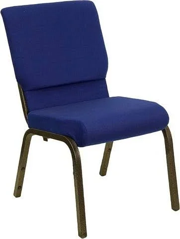 Hercules Series 18.5x22 Navy Blue Fabric Stacking Church Chair and Gold Vein Frame by Flash Furniture - XU-CH-60096-NVY-GG
