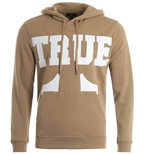 True Religion Men's Large Logo Hoodie - Beige - Size L