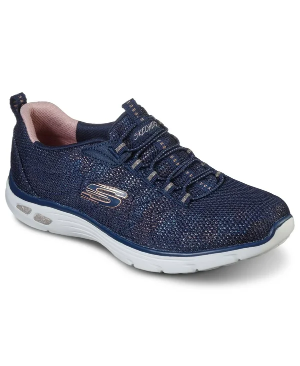 Women's Skechers Relaxed Fit Empire D&Lux Charming Grace Sneaker - Adult, Size: 5.5, Navy/Rose Gold