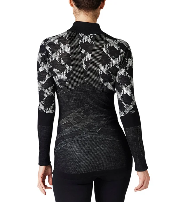 Smartwool Intraknit Merino 200 Pattern 1/4 Zip - Women's Blue Spruce Ski Tracks, Xs