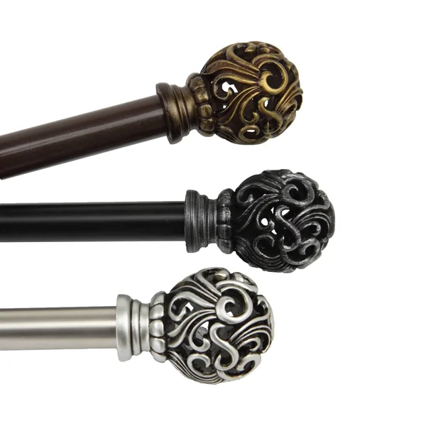 InStyleDesign Stella Adjustable Curtain Rod Cocoa 48 Mahogany Finish