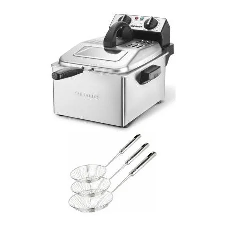 Cuisinart 4-Quart Deep Fryer with Set of 3 STRAINER Skimmer