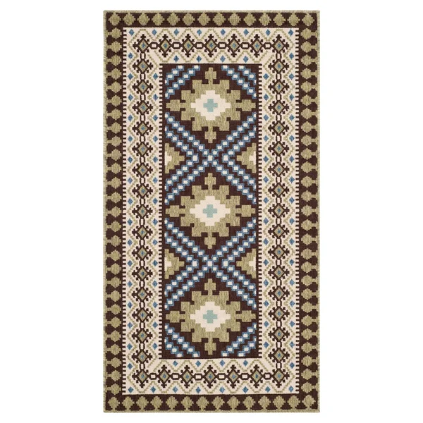Safavieh Veranda Chocolate/Green 4 ft. x 5 ft. 7 in. Indoor/Outdoor Area Rug