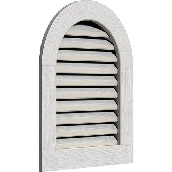 Ekena Millwork GVWRT20X2001RFPWR 20x22W x 20x22H Round Top Gable Vent (25x22W x 25x22H Frame Size): Primed, Functional, Rough Sa