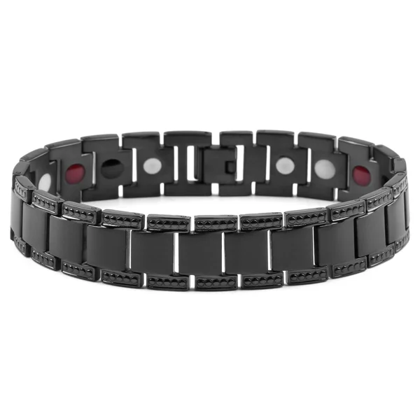 Men's Steel Bracelet, Black, Titanium, Fort Tempus