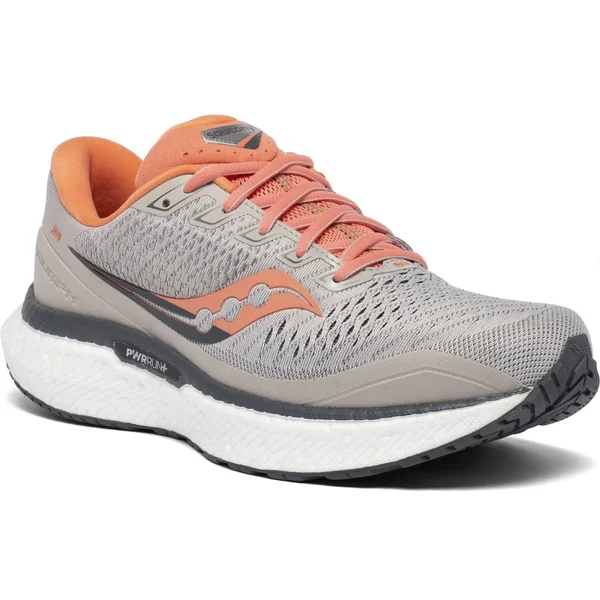 Saucony Women's Triumph 18 Running Shoes, Moonrock/Coral