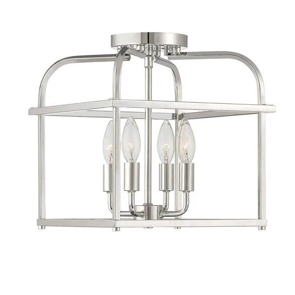 251 First Anita Four-Light Semi-Flush Mount in Polished Nickel - Polished, Transitional, Bellacor 2319502